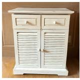 Charming White Distressed Cabinet