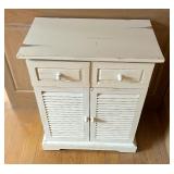 Charming White Distressed Cabinet