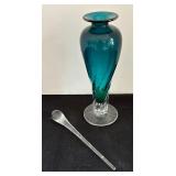 Beautiful Signed Hand Blown Art Glass Perfume Dauber Bottle by Douglas Becker