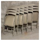 Six Metal Folding Chairs with Padded Seats
