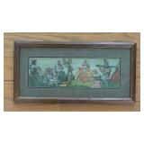 Vintage Framed Folk Art Print