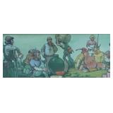 Vintage Framed Folk Art Print