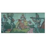 Vintage Framed Folk Art Print