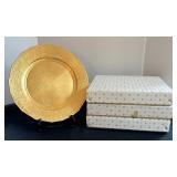Twelve 13" Baroque Gold Leaf Chargers