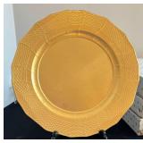 Twelve 13" Baroque Gold Leaf Chargers