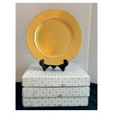 Twelve 13" Baroque Gold Leaf Chargers