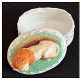 Vintage Animal Motif Figurines and Trinket Dish