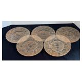 Five Vintage Consolidated Martele Fruit Plates