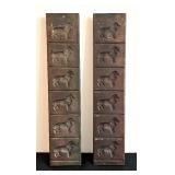 Two Vintage Lion Motif Copper Chocolate Molds
