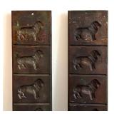Two Vintage Lion Motif Copper Chocolate Molds