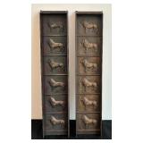 Two Vintage Lion Motif Copper Chocolate Molds