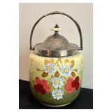 Antique Hand Painted Biscuit Jar