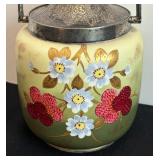 Antique Hand Painted Biscuit Jar