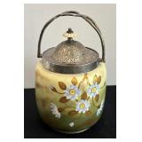 Antique Hand Painted Biscuit Jar