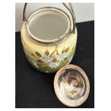 Antique Hand Painted Biscuit Jar