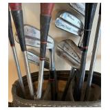 Vintage Golf Bag with Clubs