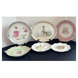 Six Pretty Vintage Plates by Victoria, MSB and More