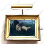 Original Framed  Sheep Motif Oil Painting