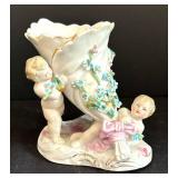 Antique Victorian Cherub Figurine Vase