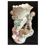 Antique Victorian Cherub Figurine Vase