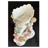 Antique Victorian Cherub Figurine Vase