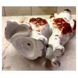 Two Vintage Staffordshire Spaniel Figurines