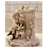 Kissing Couple American Bisque Figure Planter / Vase