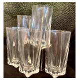 Lovely Clear Glasses / 5 Tall Glasses & 11 Lowballs with Square Bottoms