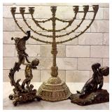 Beautiful Vintage Brass Angles and Lovely Menorah