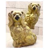 Two Staffordshire Dog Porcelain Honey Glazed Figurines