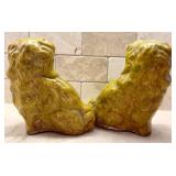 Two Staffordshire Dog Porcelain Honey Glazed Figurines