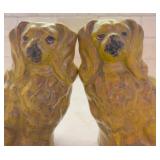 Two Staffordshire Dog Porcelain Honey Glazed Figurines