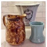 Vintage Pitchers and a Decorative Vase