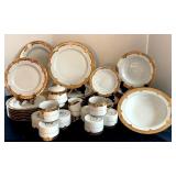Beautiful China with Full 8 Setting with Cream and Gold Accent