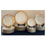 Beautiful China with Full 8 Setting with Cream and Gold Accent