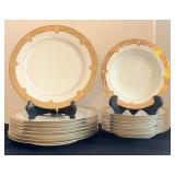 Beautiful China with Full 8 Setting with Cream and Gold Accent