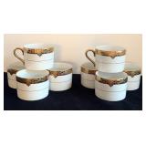 Beautiful China with Full 8 Setting with Cream and Gold Accent