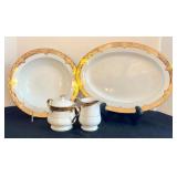 Beautiful China with Full 8 Setting with Cream and Gold Accent