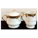 Beautiful China with Full 8 Setting with Cream and Gold Accent