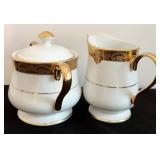 Beautiful China with Full 8 Setting with Cream and Gold Accent