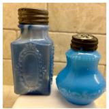 Variety of Vintage Glass Salt and Pepper Shakers in Beautiful Hues of Blue