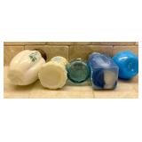 Variety of Vintage Glass Salt and Pepper Shakers in Beautiful Hues of Blue