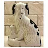 Vintage Staffordshire Blue Eyed Spaniel with Puppy