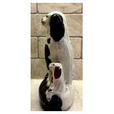 Vintage Staffordshire Blue Eyed Spaniel with Puppy