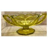 Gorgeous Vintage Green Double Handled Bowl