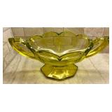Gorgeous Vintage Green Double Handled Bowl
