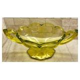 Gorgeous Vintage Green Double Handled Bowl
