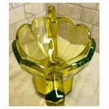 Gorgeous Vintage Green Double Handled Bowl