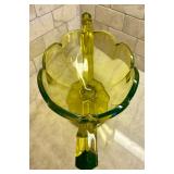 Gorgeous Vintage Green Double Handled Bowl