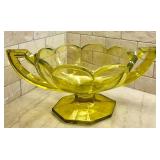 Gorgeous Vintage Green Double Handled Bowl